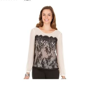 3/$15 Lace Chiffon blouse Size Small